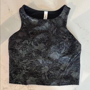lululemon athletica Black Floral Women's Top in Foil GUC